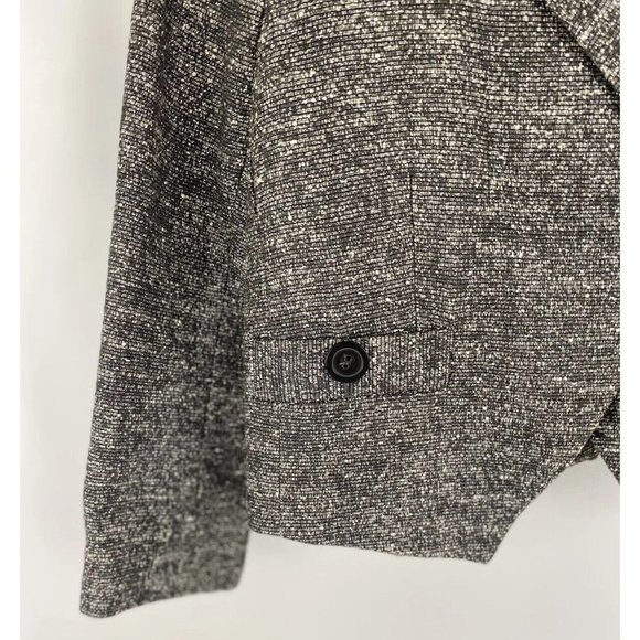 Marc by Marc Jacobs Size 8 Black & White Tweed Double-Breasted Cropped Jacket - Picture 6 of 10